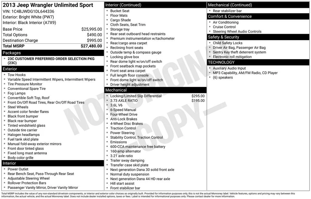 Used 2013 White Jeep Unlimited Sport image 16