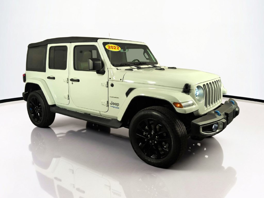 Used 2022 White Jeep Unlimited Sahara 4xe image 2