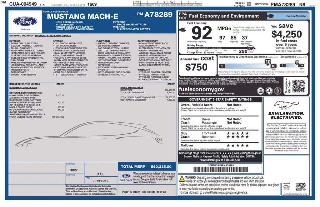 Used 2023 White Ford Premium image 2