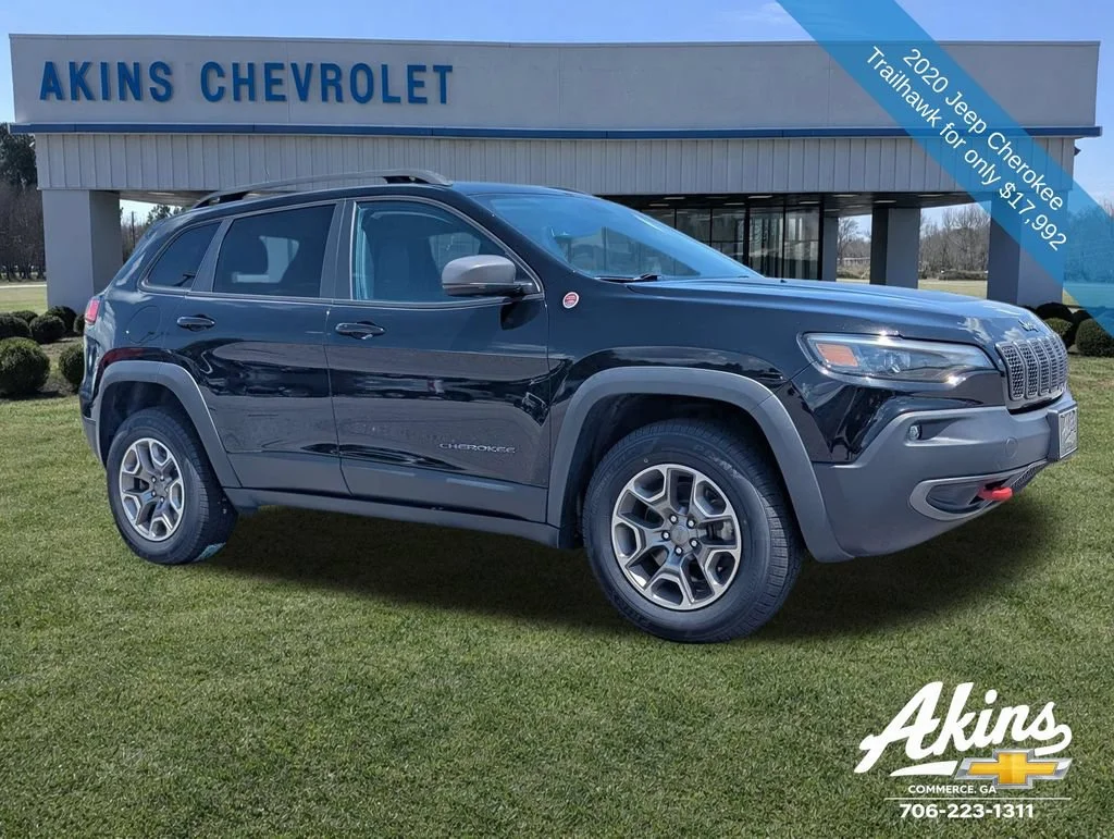 Used 2020 Jeep Cherokee Trailhawk with VIN 1C4PJMBX1LD566789 for sale in Commerce, GA