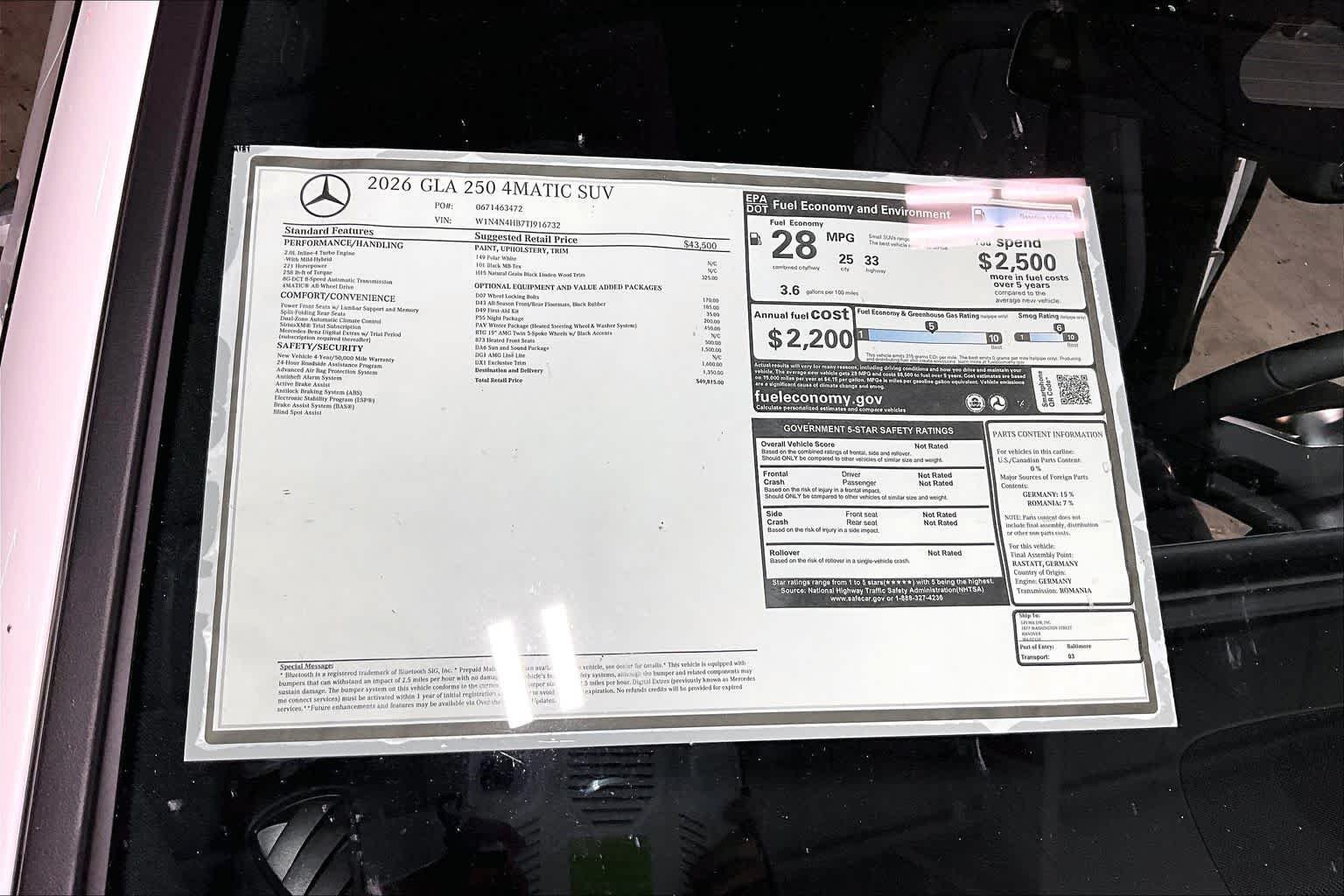 New 2026 Polar White Mercedes-Benz GLA 250 image 19