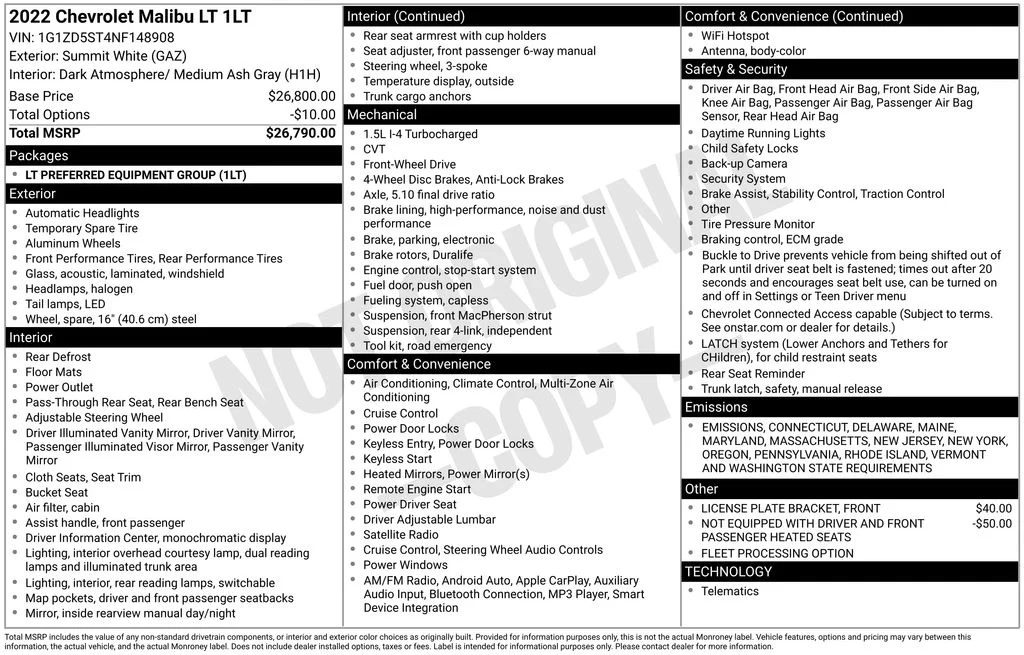 Used 2022 White Chevrolet LT image 17