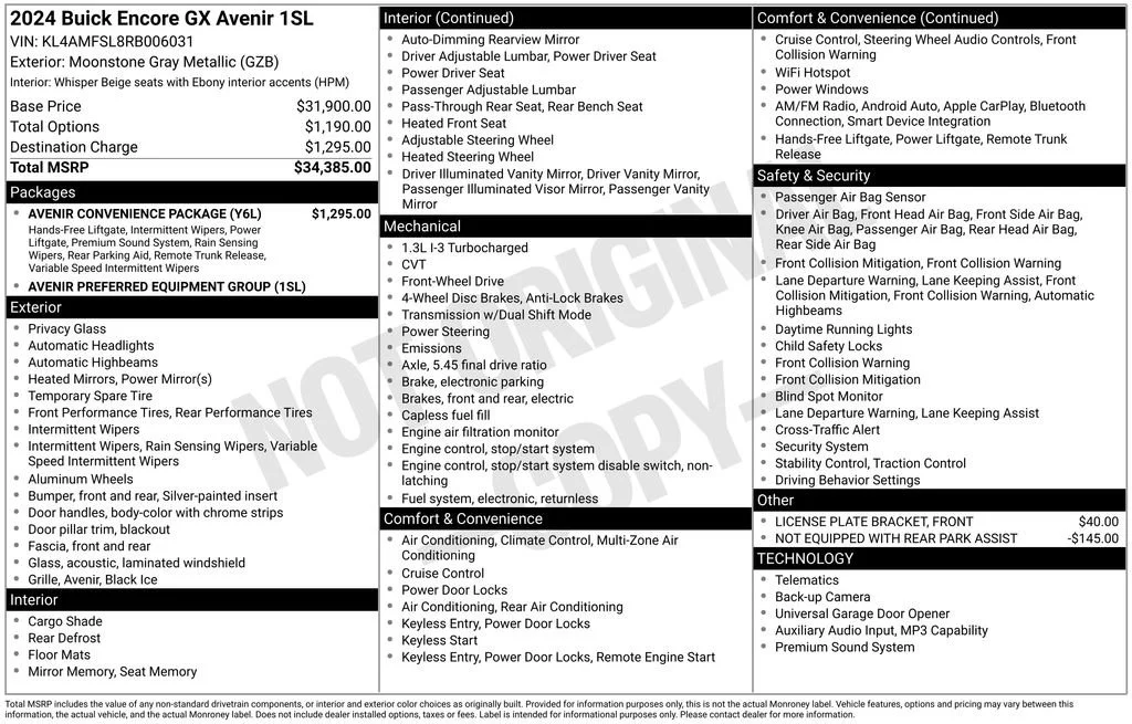 Certified Used 2024 Moonstone Gray Metallic Buick Avenir image 2