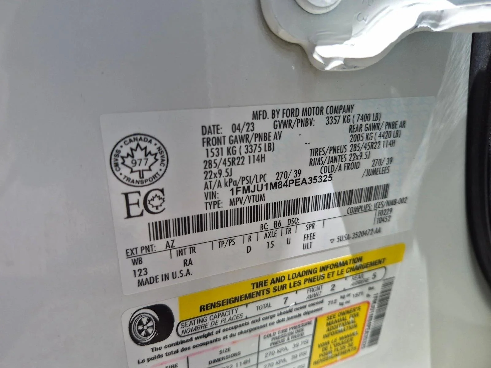 Certified Used 2023 Star White Metallic Tri-Coat Ford Platinum image 25