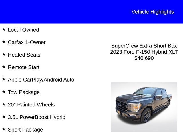 Used 2023 Agate Black Metallic Ford XLT image 2