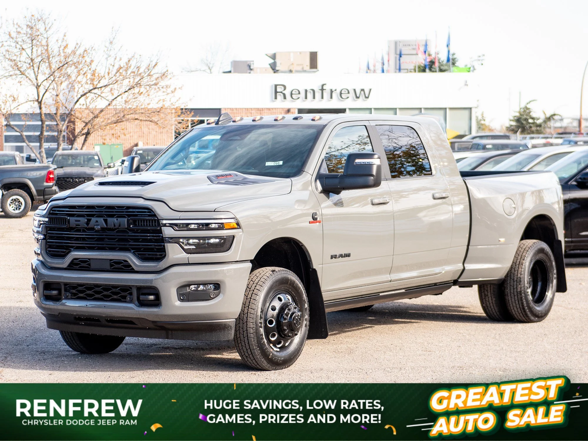 New 2027 Grey RAM Laramie Night* Mega Cab 4x4, Sunroof, Tow Tech Plus Group, Level 2 Equip Group image 1