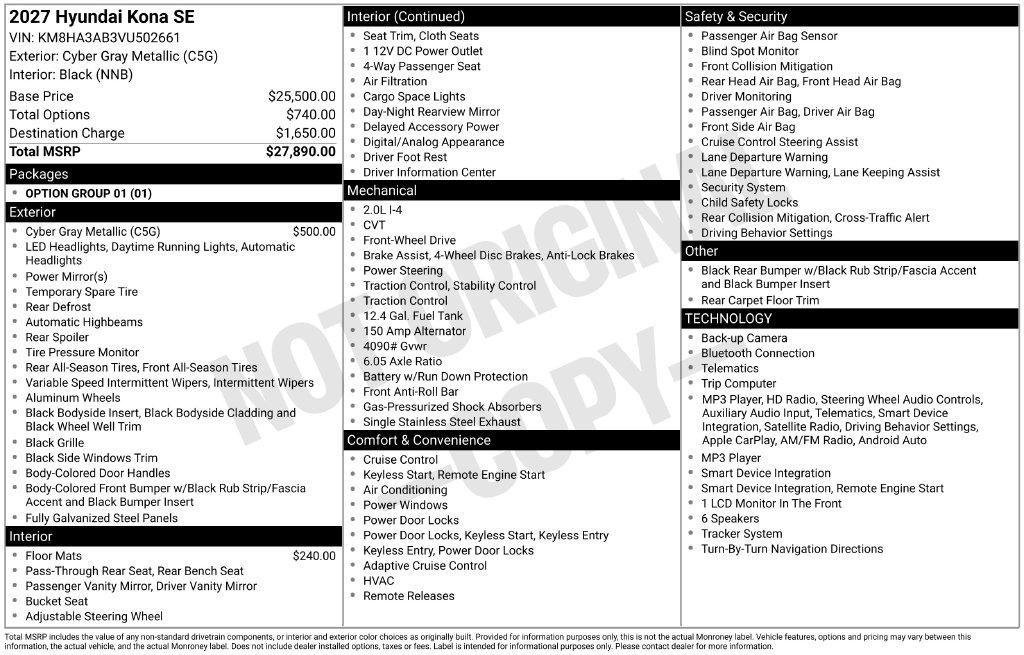 New 2027 Gray Hyundai SE FWD image 5