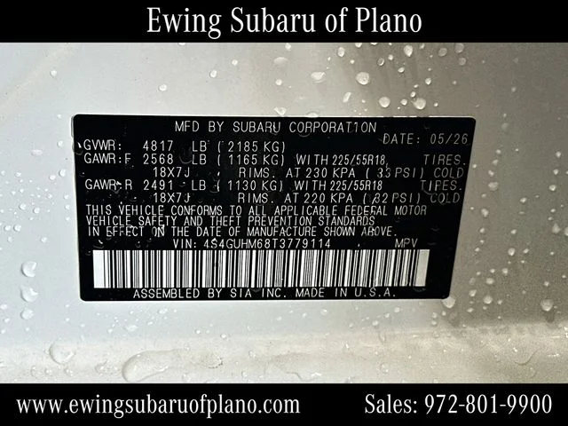 New 2026 CRYSTAL WHITE PEARL Subaru Limited image 34
