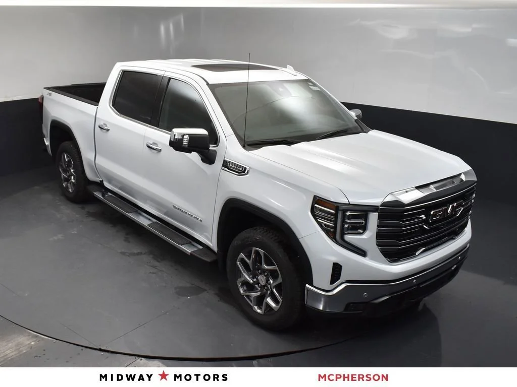 New 2026 Glacier White Tricoat GMC SLT image 1