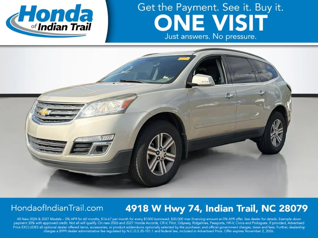 Used 2016 Chevrolet Traverse 1LT with VIN 1GNKRGKD9GJ167234 for sale in Indian Trail, NC