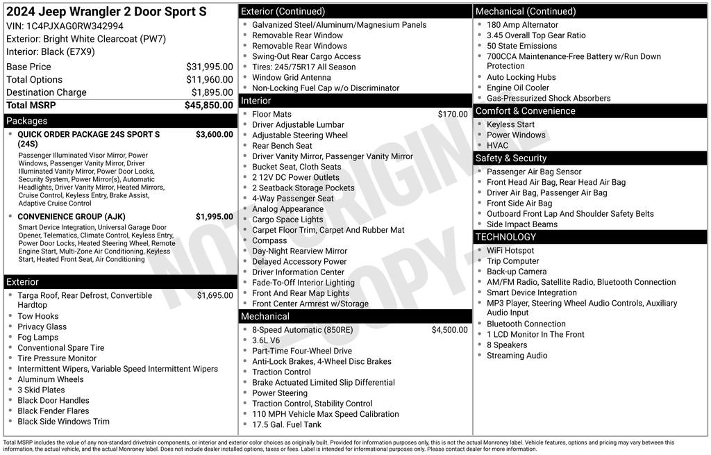 Used 2024 White Jeep Sport S image 2