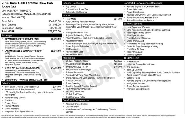 New 2026 Billet Silver Metallic Clear-Coat Exterior Paint RAM Laramie image 7