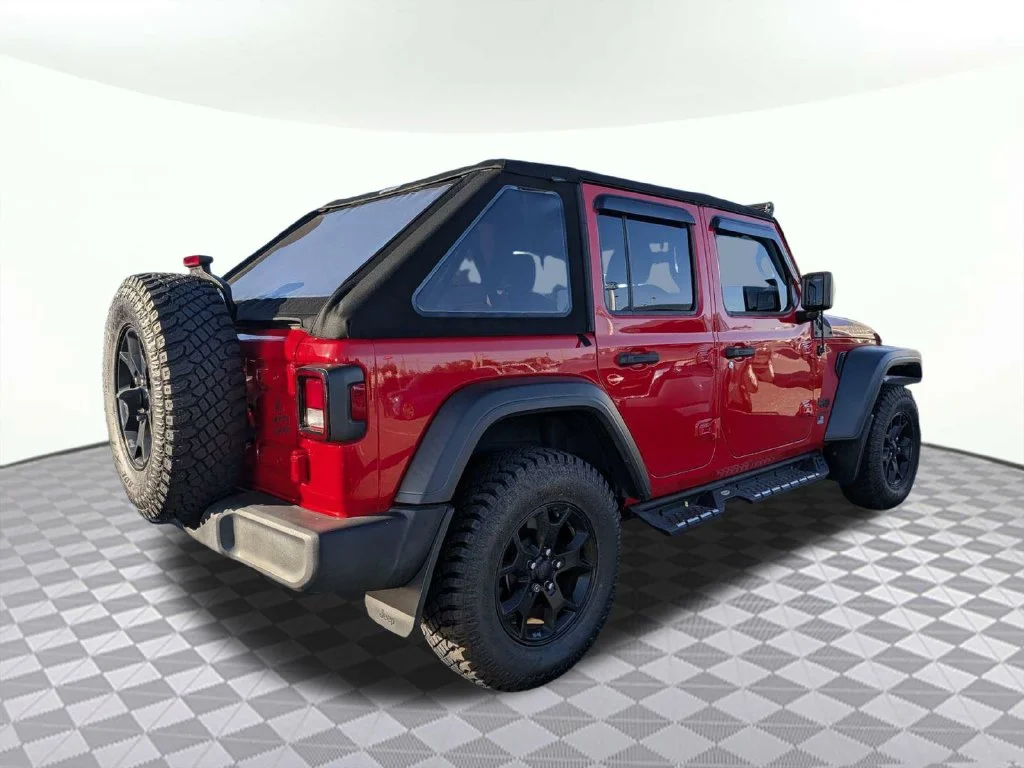 Used 2020 Red Clearcoat Jeep Unlimited Sport image 2