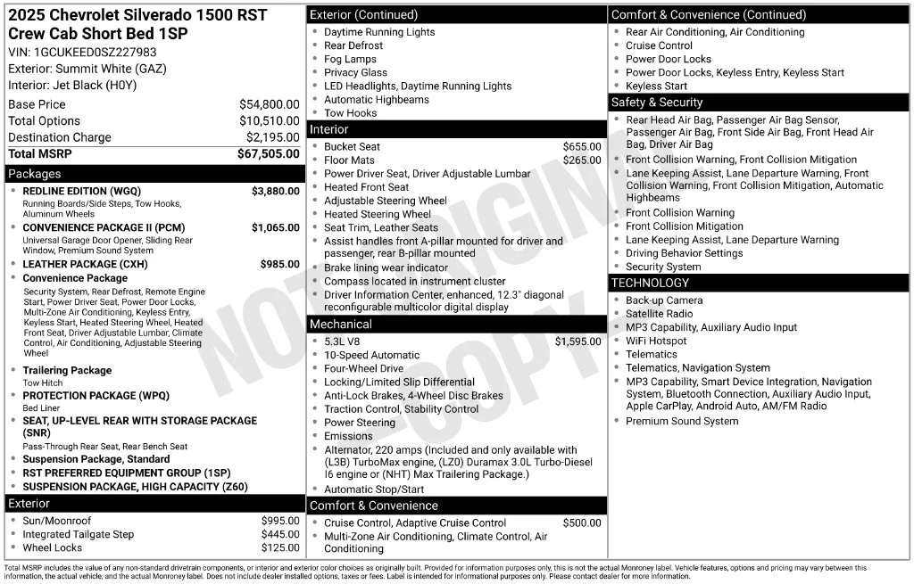 Used 2025 Summit White Chevrolet RST image 2