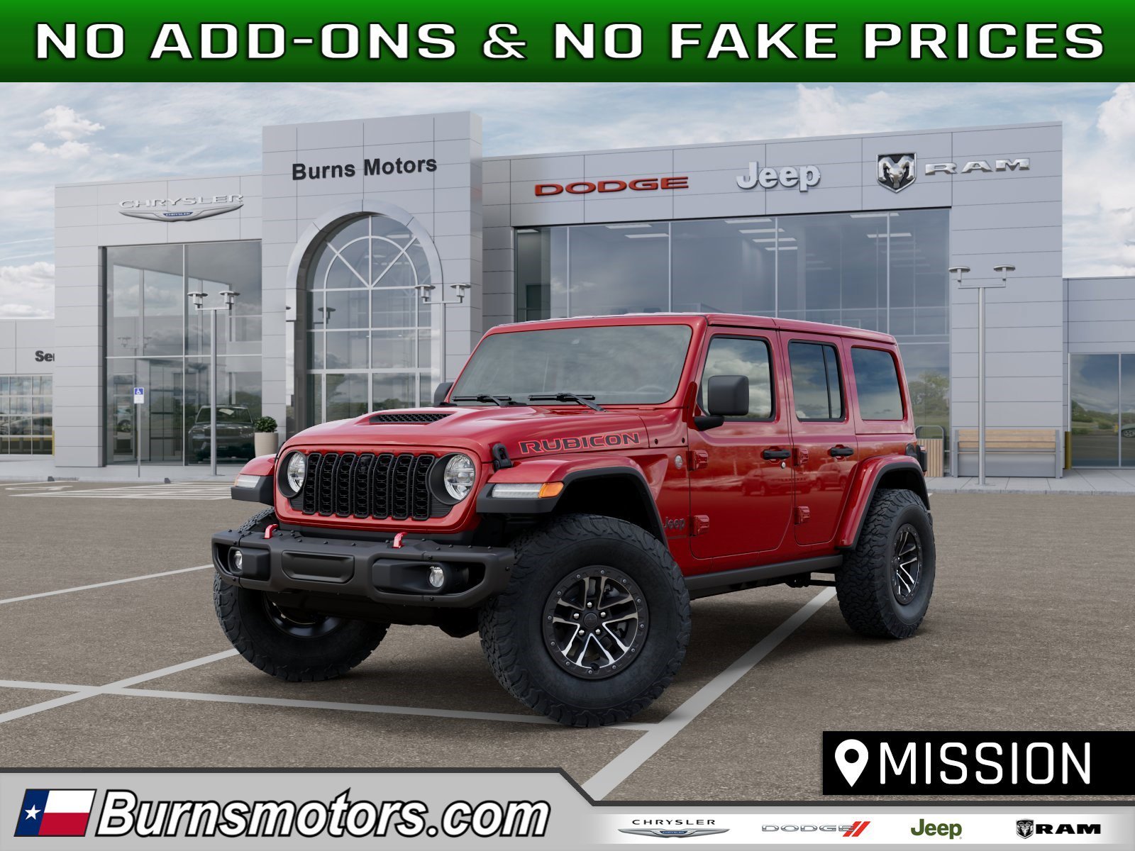New 2026 Firecracker Red Clear-Coat Exterior Paint Jeep Rubicon X 4-Door image 1