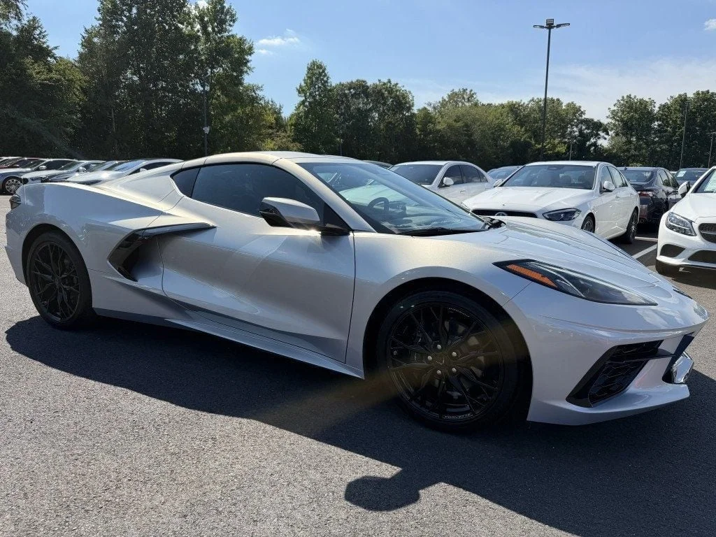 Used 2024 Silver Flare Metallic Chevrolet 2dr Stingray Coupe w/1LT & 20-Spoke Black Wheels image 2