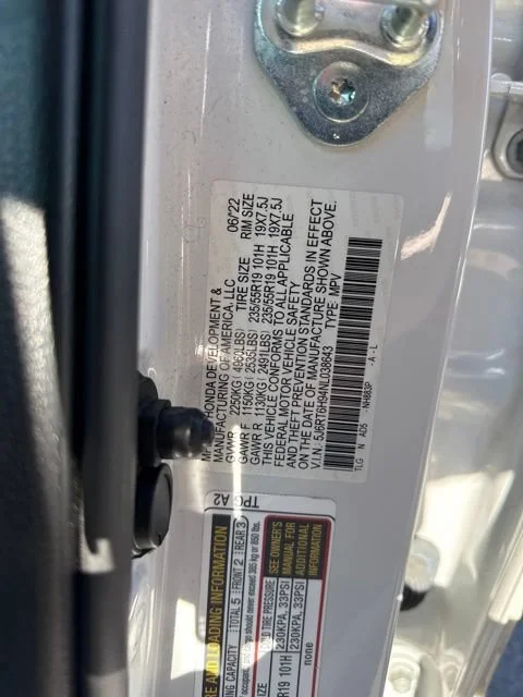 Certified Used 2022 Platinum White Pearl Honda Touring image 14