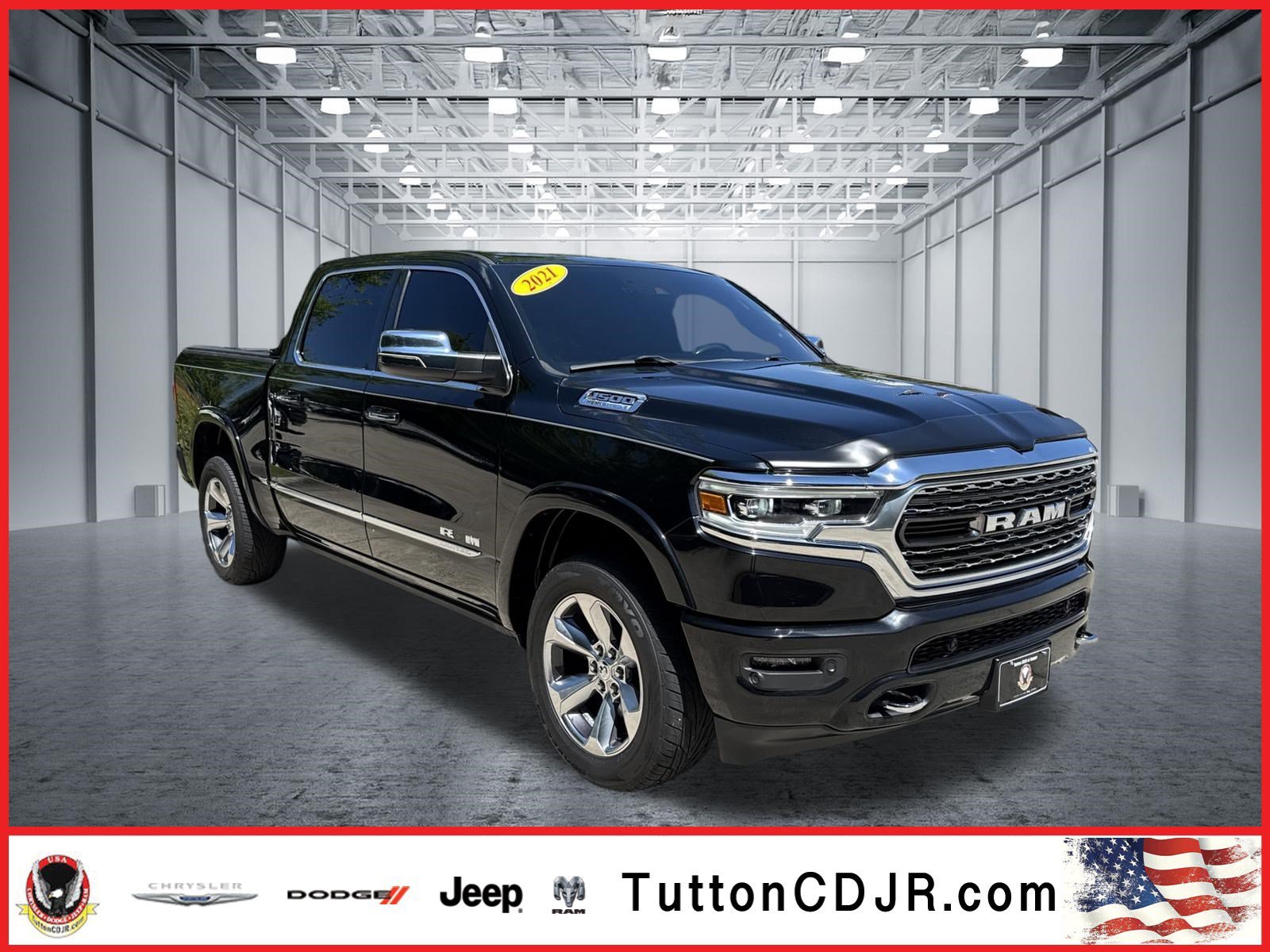 Used 2021 Diamond Black Crystal Pearlcoat Ram Limited image 1