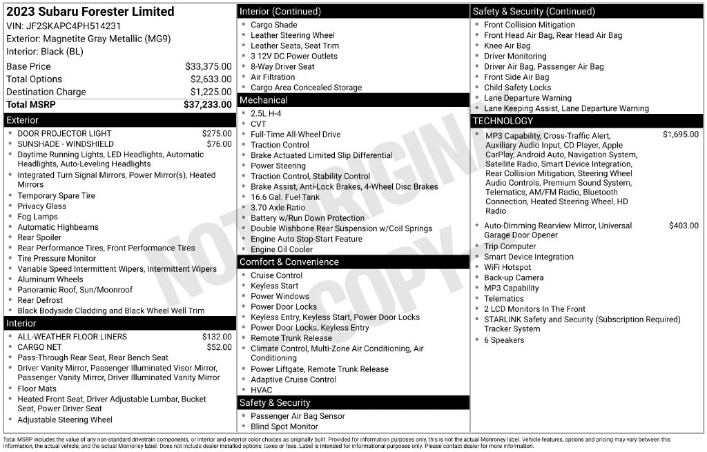 Used 2023 Gray Subaru Limited image 9