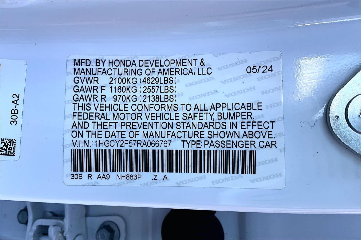 Used 2024 Platinum White Pearl Honda Sport image 37