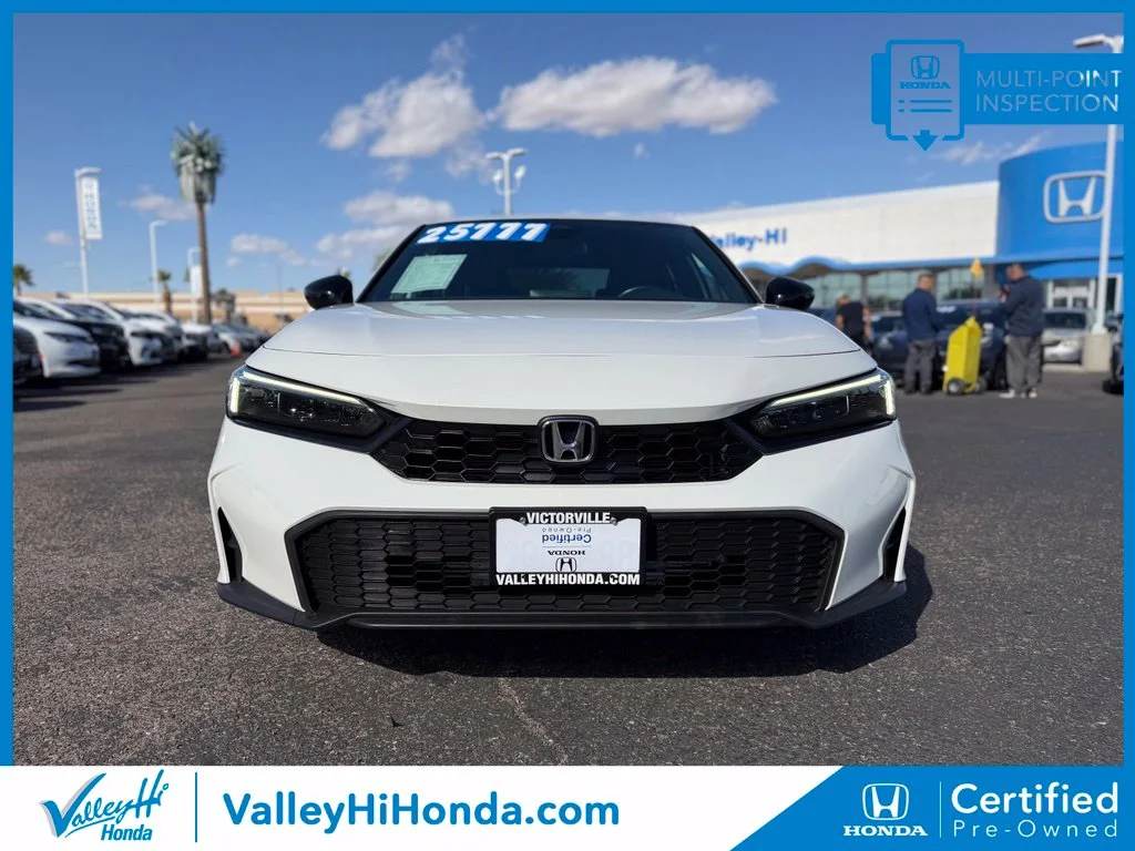 Certified Used 2025 Platinum White Pearl Honda 4D SPORT image 2