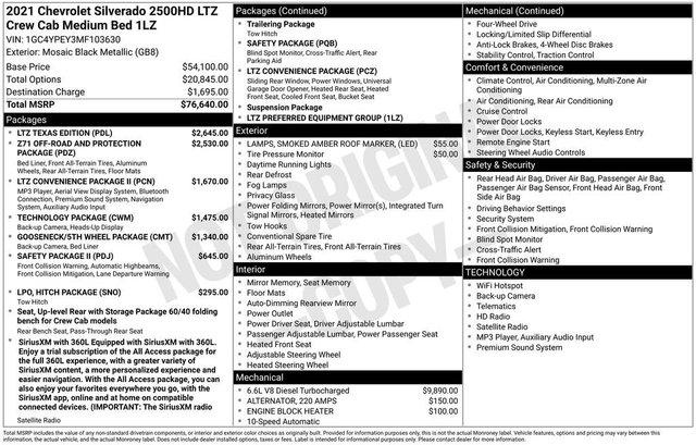 2021 Chevrolet Silverado 2500 HD LTZ