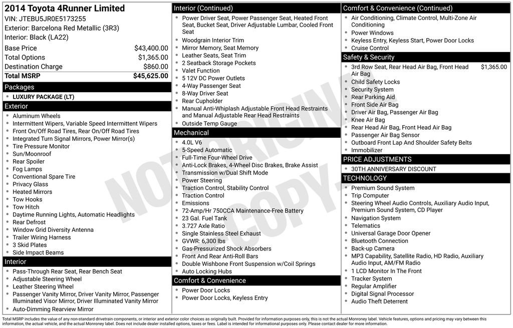 Used 2014 Red Toyota Limited image 6