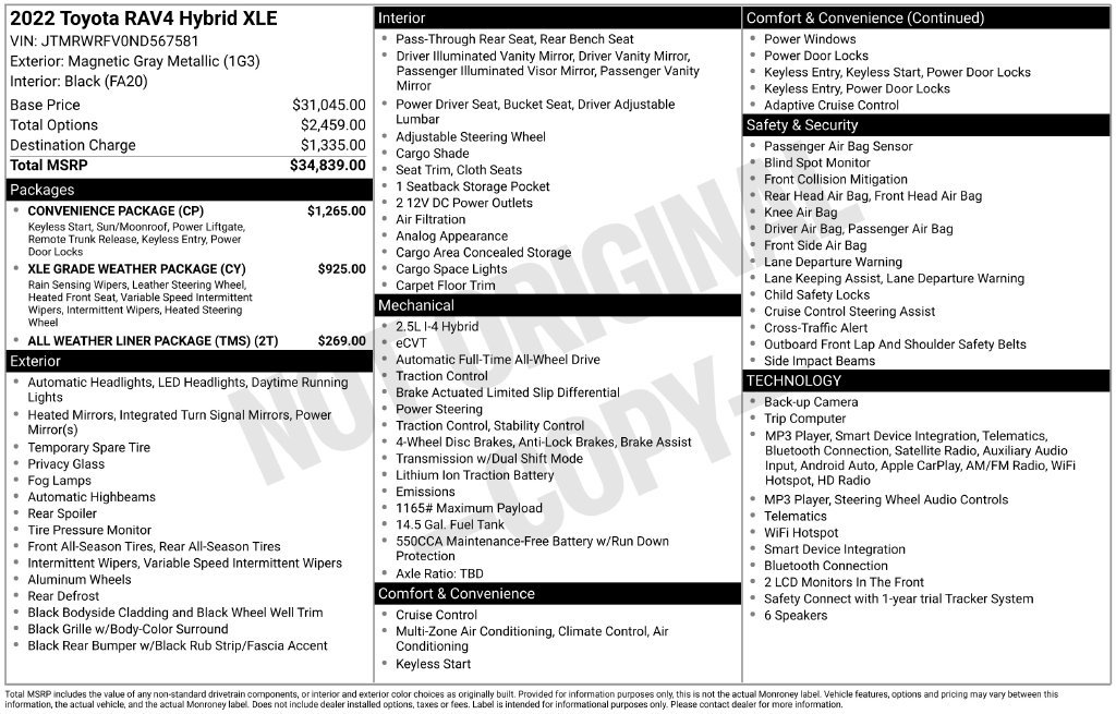 Used 2022 Gray Toyota XLE image 34