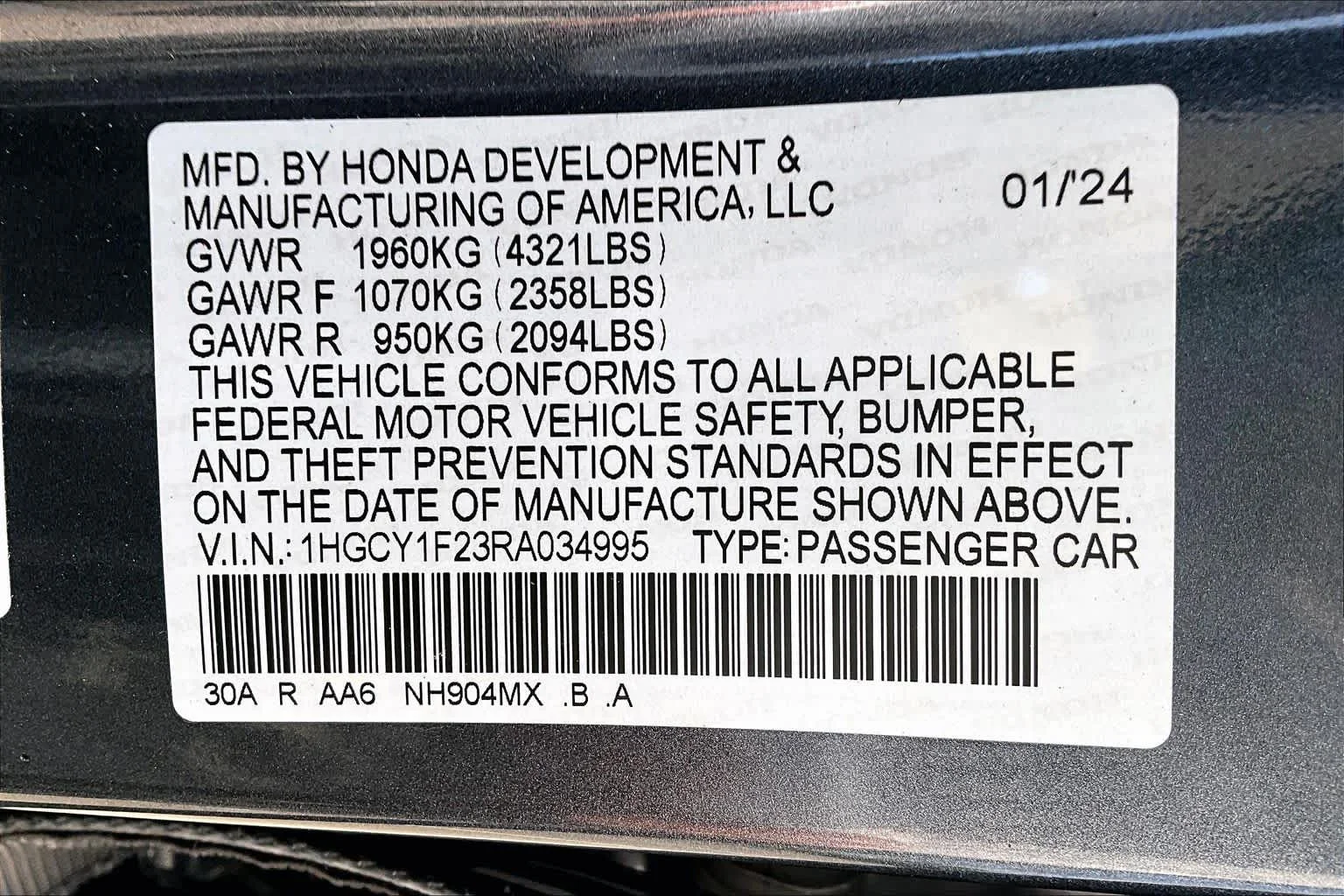 Used 2024 Meteorite Gray Metallic Honda LX image 31