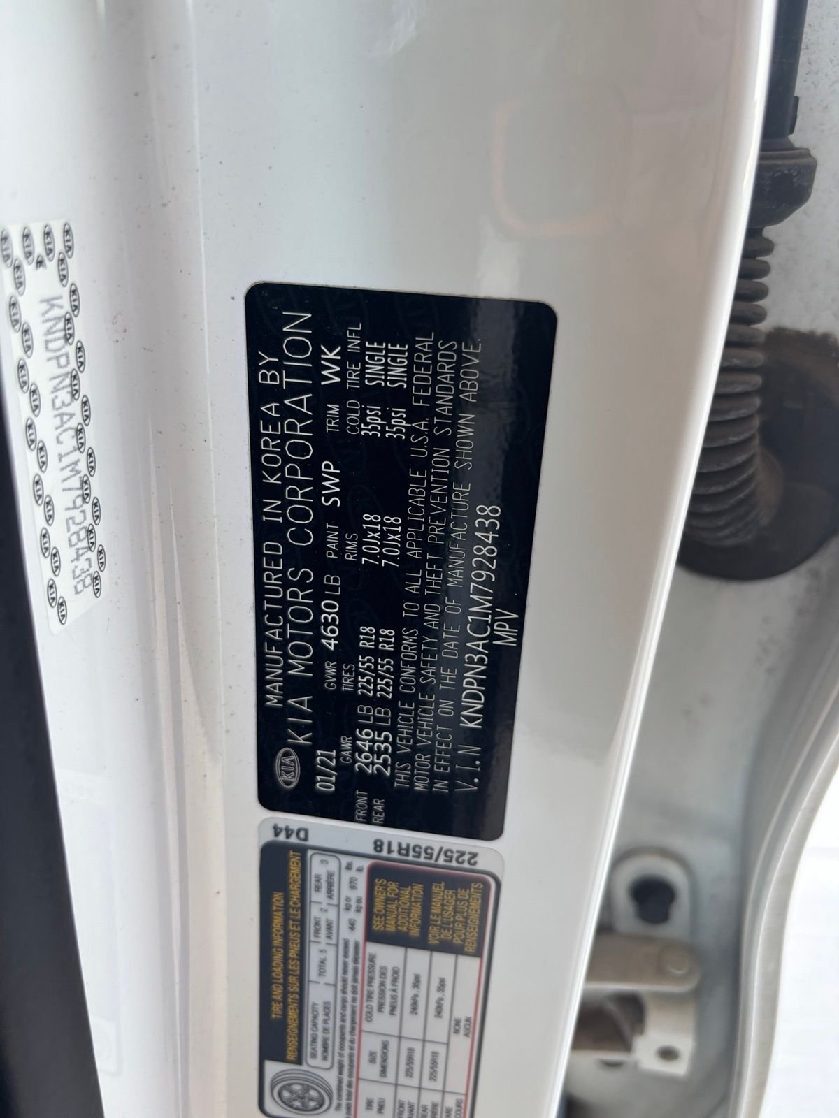 Used 2021 White Kia EX image 14