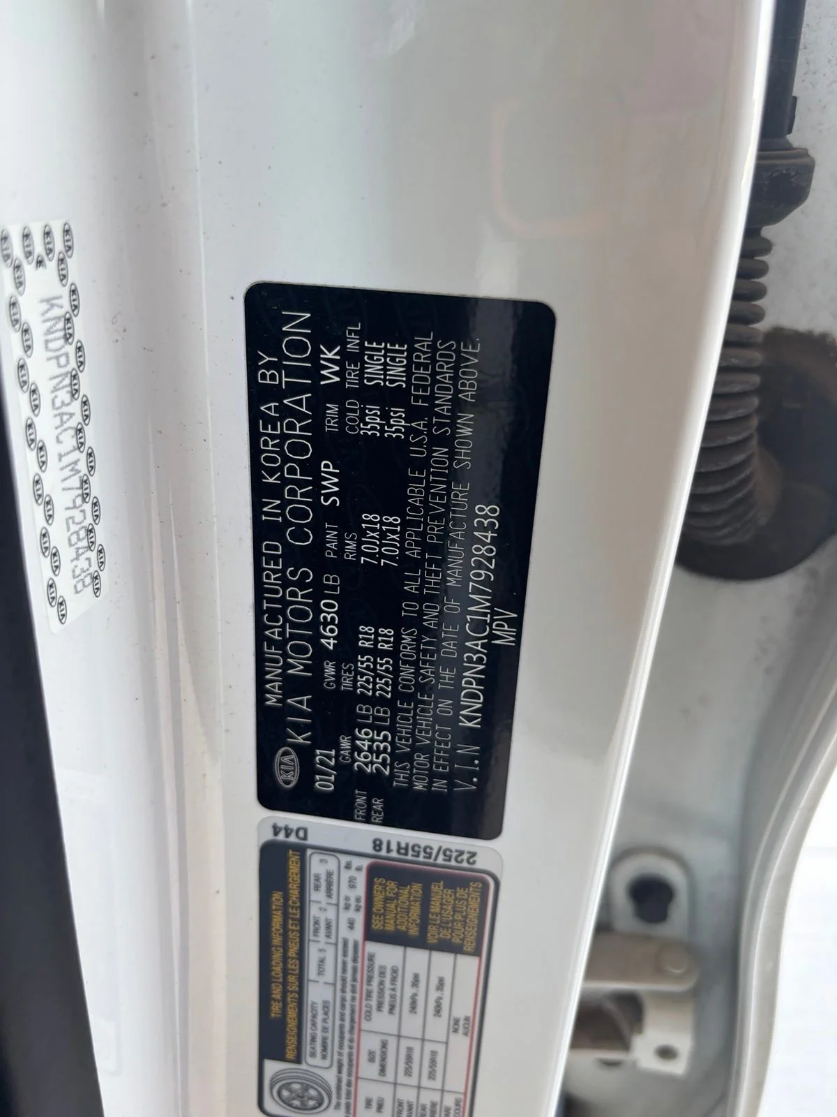 Used 2021 White Kia EX image 14