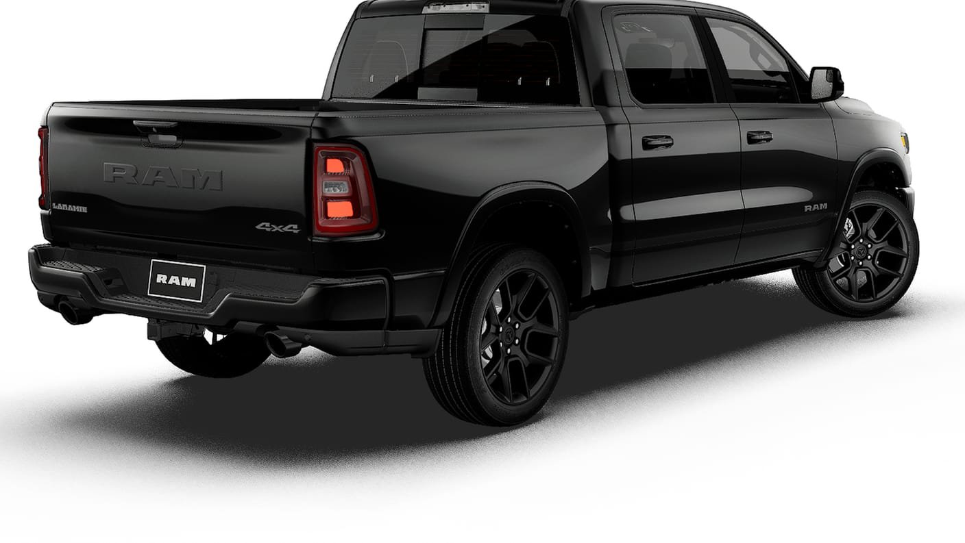 New 2027 Diamond Black Crystal Pearl-Coat Exterior Paint RAM Laramie image 2