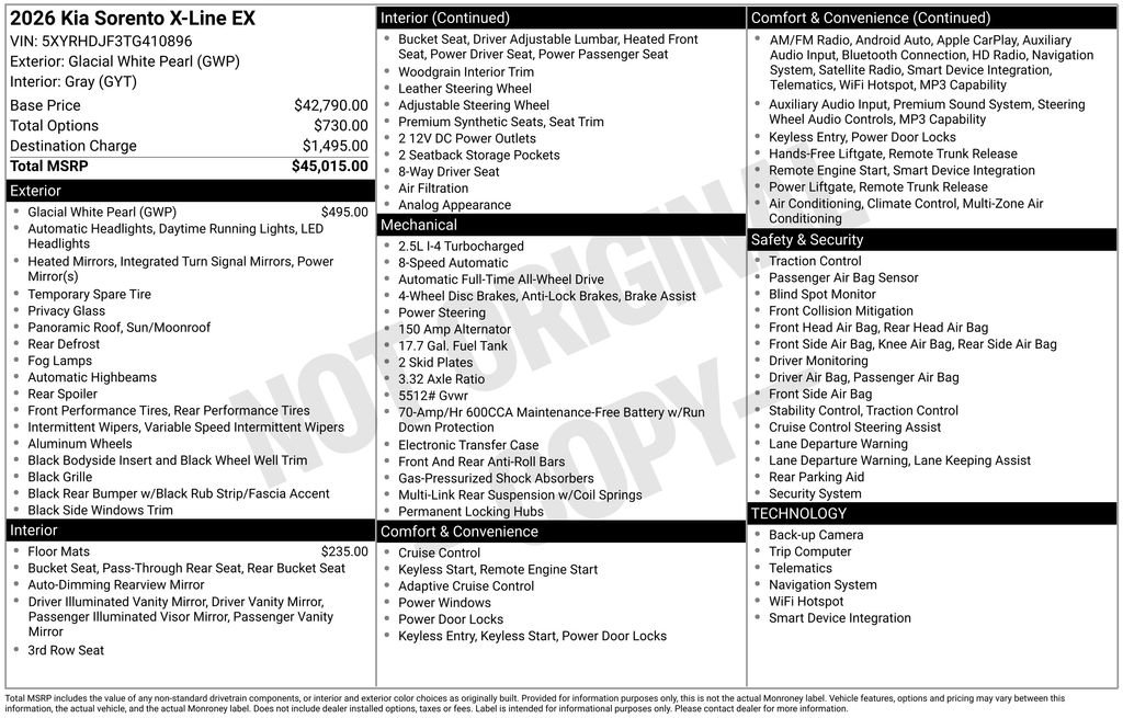 New 2026 Glacial White Pearl Kia X-Line EX AWD image 33