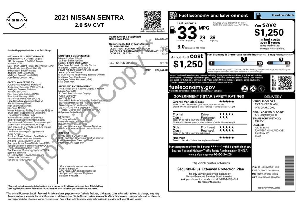 Used 2021 Super Black Nissan SV image 3