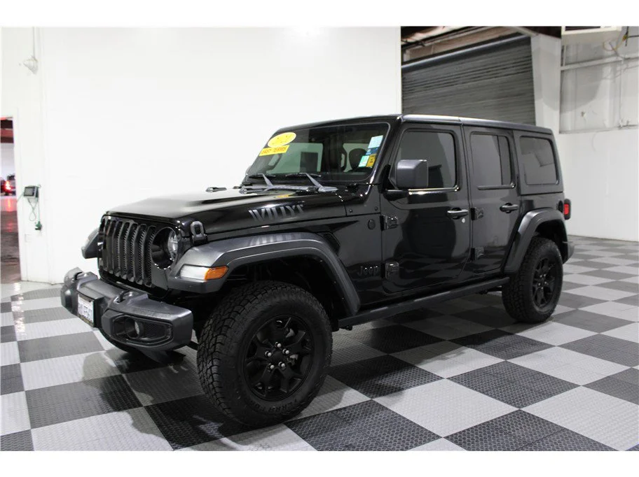 Used 2021 Black Clearcoat Jeep Unlimited Willys image 7