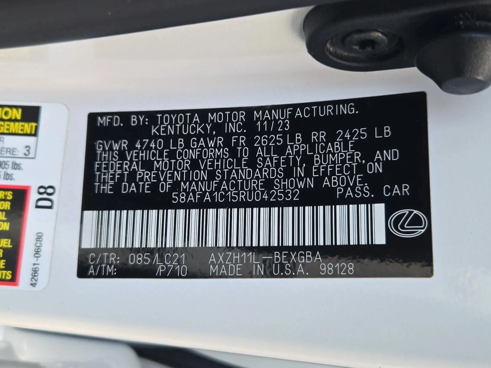 Certified Used 2024 Eminent White Pearl Lexus ES 300h Ultra Luxury image 26