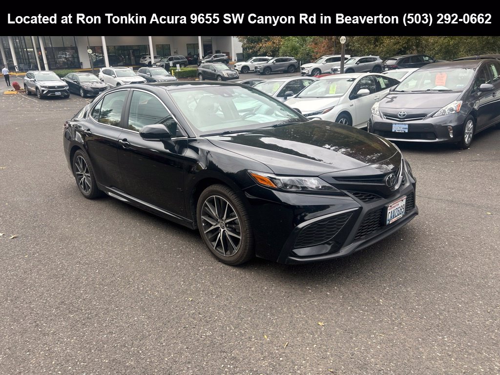 Used 2021 Midnight Black Metallic Toyota SE image 1