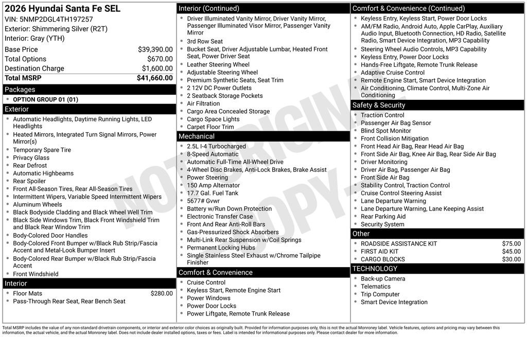 New 2026 Silver Hyundai SEL image 24