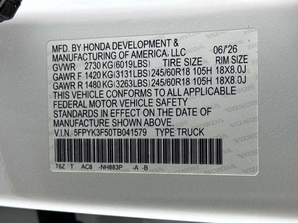 New 2026 Platinum White Pearl Honda RTL image 32