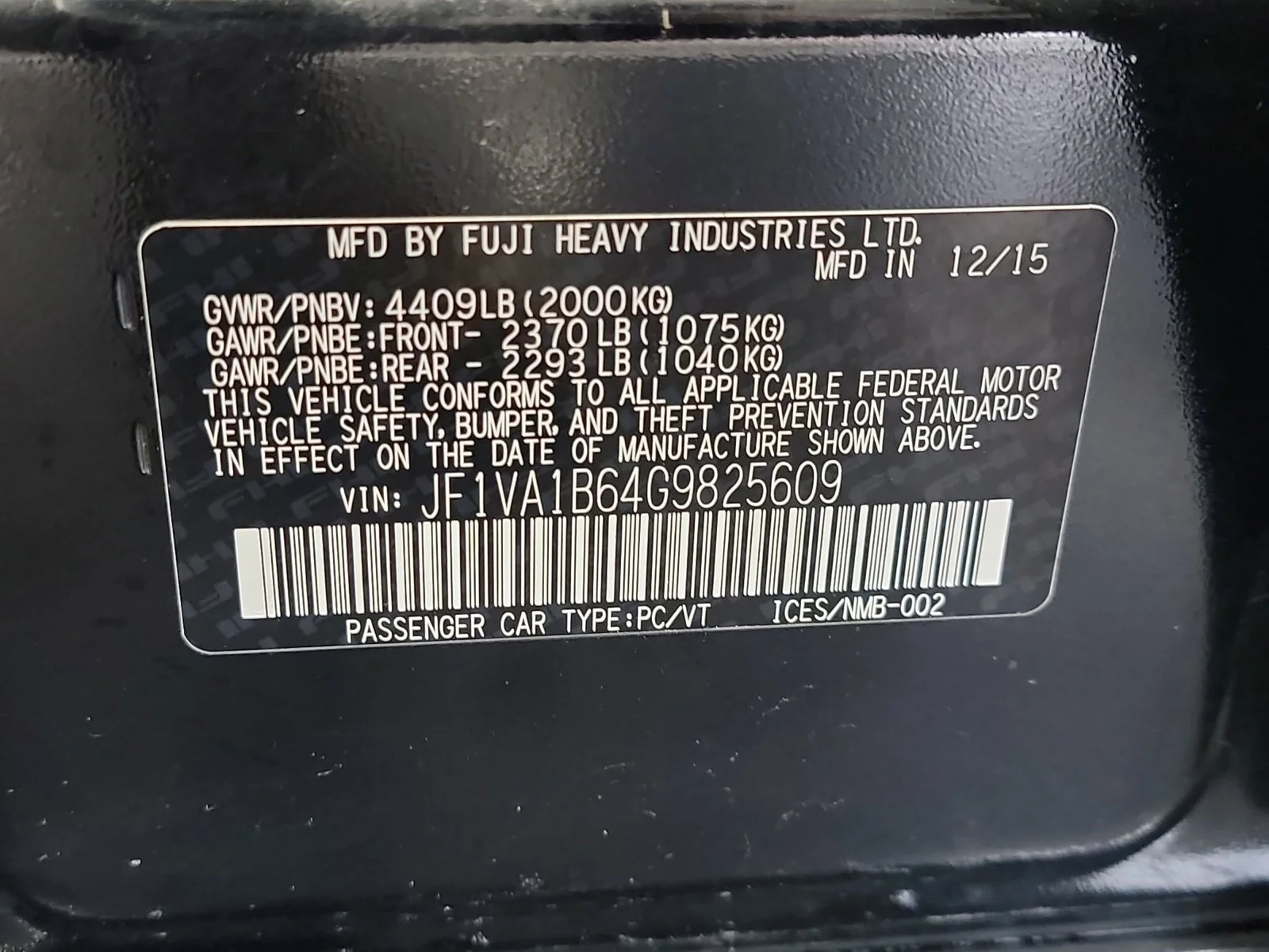 Used 2016 Crystal Black Silica Subaru Base image 31