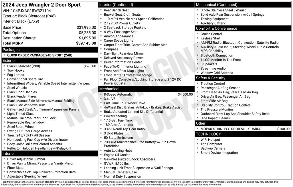 Used 2024 Black Jeep Sport image 6