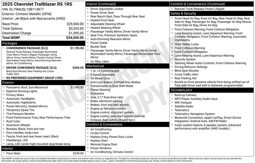 Used 2025 Red Chevrolet RS image 9