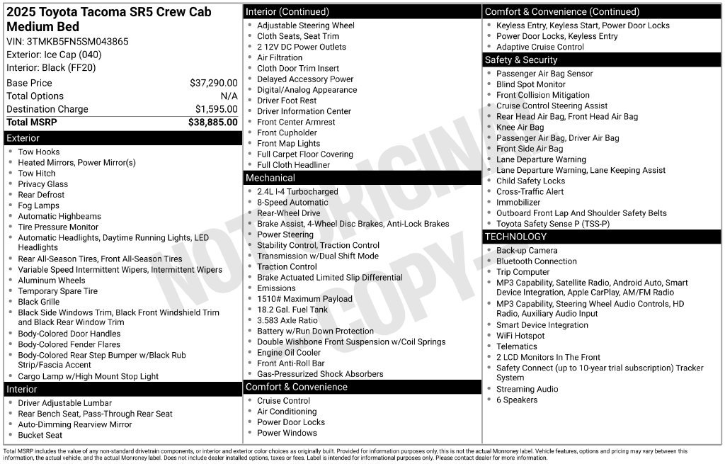 Certified Used 2025 White Toyota SR5 image 13