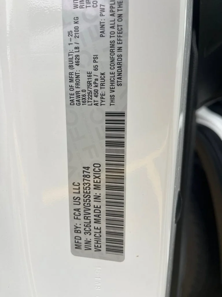 Used 2025 Bright White Clearcoat Ram Base image 11