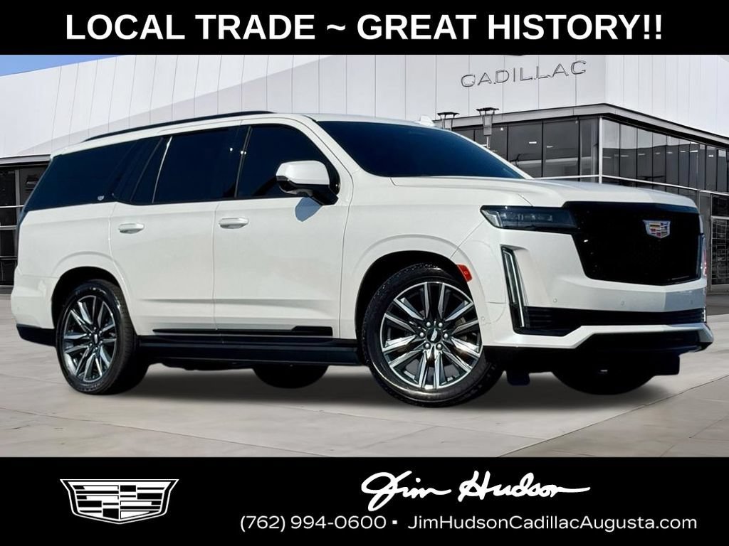 Used 2021 CRYSTAL WHITE TRICOAT Cadillac Sport Platinum image 1