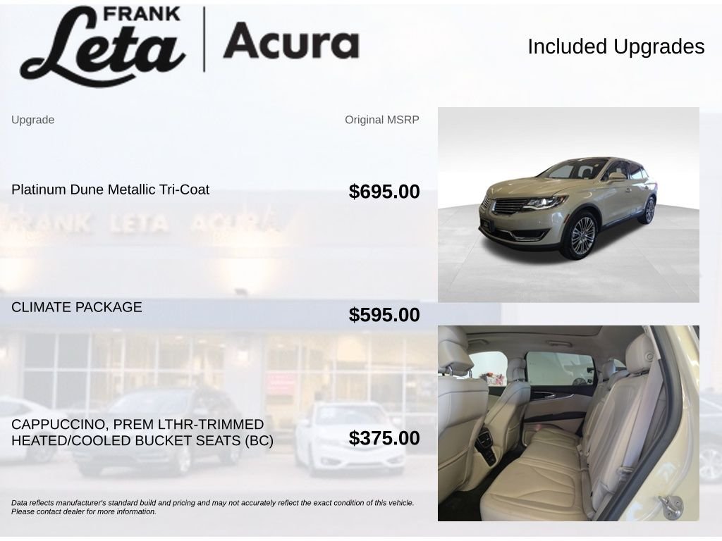 Used 2016 Platinum Dune Metallic Tri-Coat Lincoln  image 6