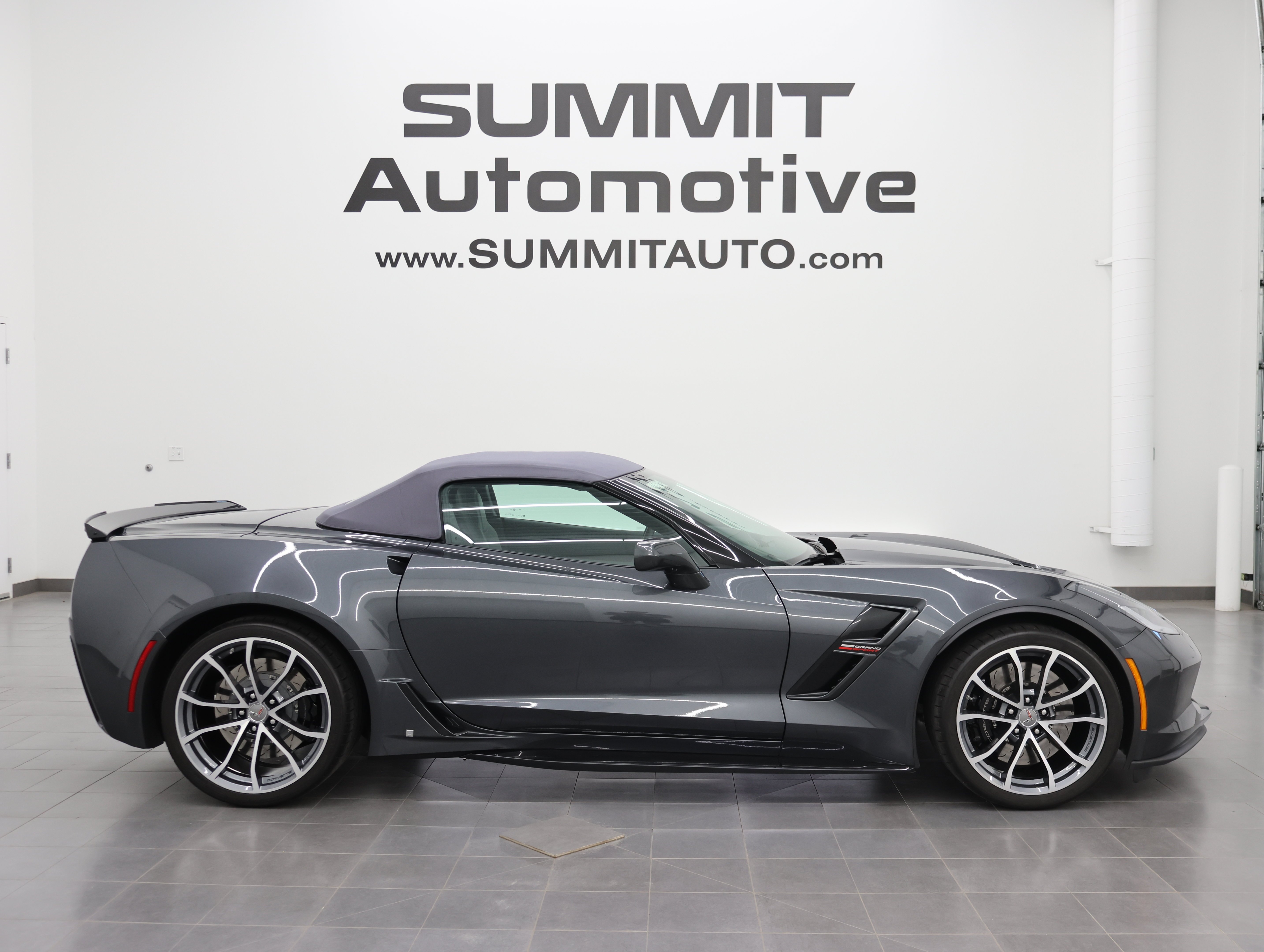 Used 2017 Watkins Glen Gray Metallic Chevrolet Grand Sport 1LT: GRAND SPORT-1LT-POWER TOP CONVERTIBLE-AUTO-MAGNETIC RIDE-BACKUP CAM image 2