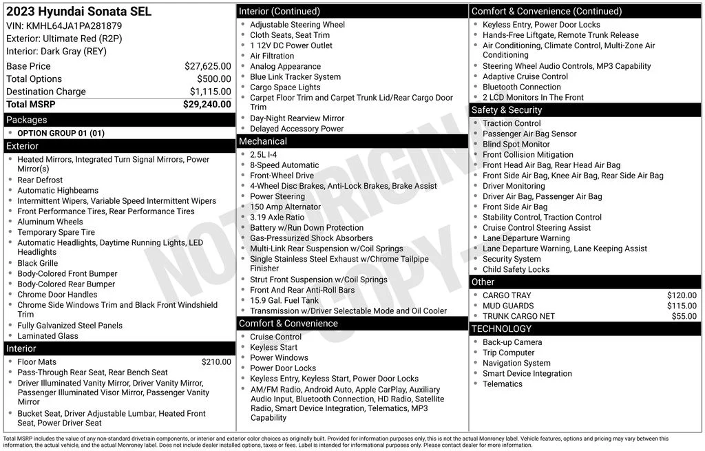 Used 2023 Red Hyundai SEL image 17