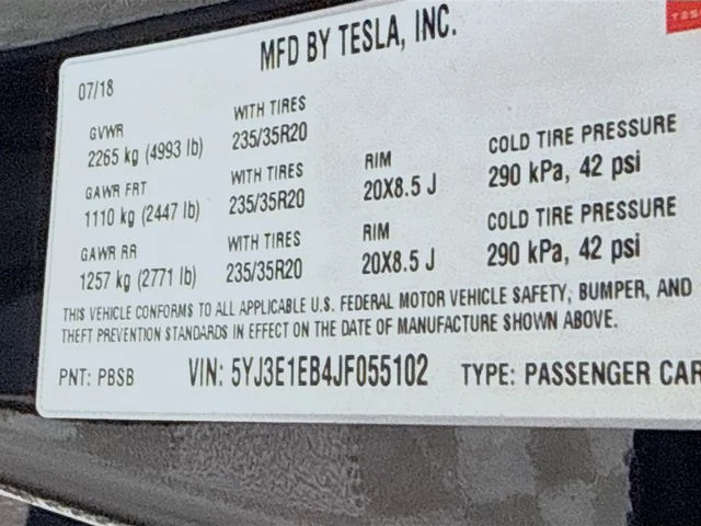 Used 2018 Gray Tesla Performance image 32