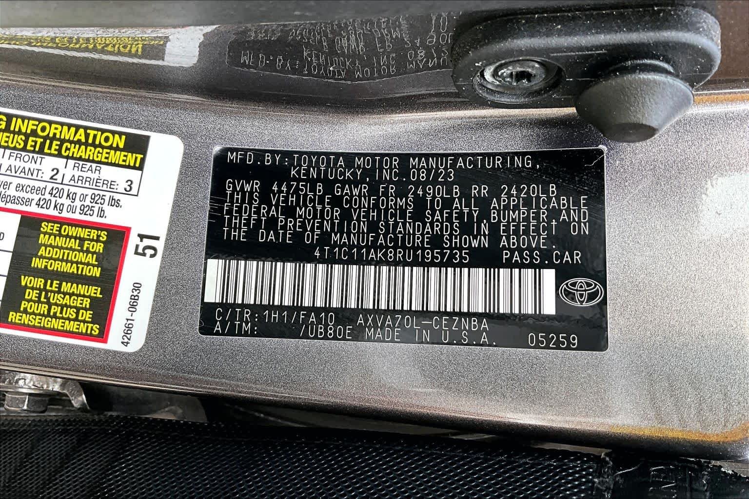 Used 2024 Predawn Gray Mica Toyota LE image 33
